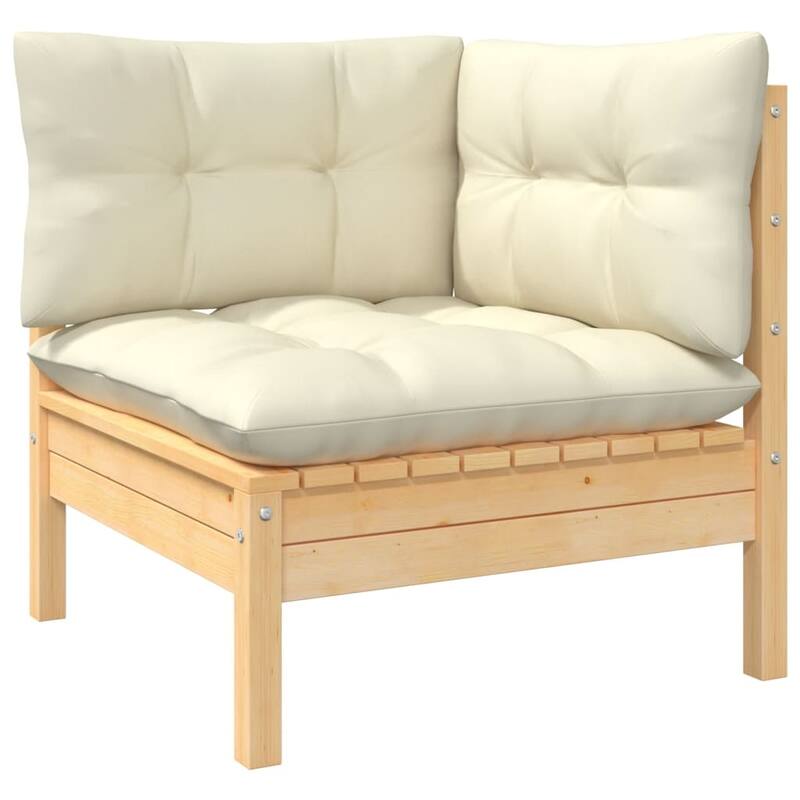 vidaXL Solid Pinewood Patio Lounge Set 13 Piece with Cushions Multi Colors