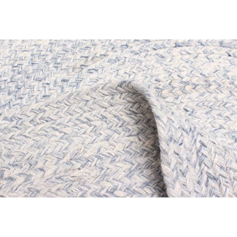 ECARPETGALLERY Braid weave Sienna Light Grey Wool Rug - 3'4 x 3'4