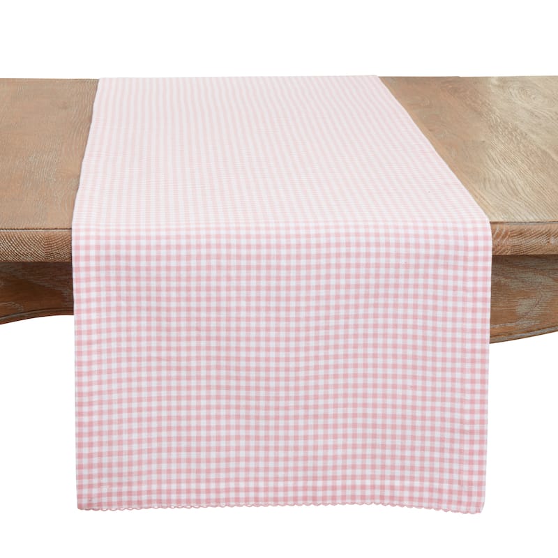 Traditional Gingham Table Runner - 16"x72" - Pink