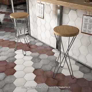 Merola Tile Heritage Hex Wine 7" x 8" Porcelain Floor and Wall Tile