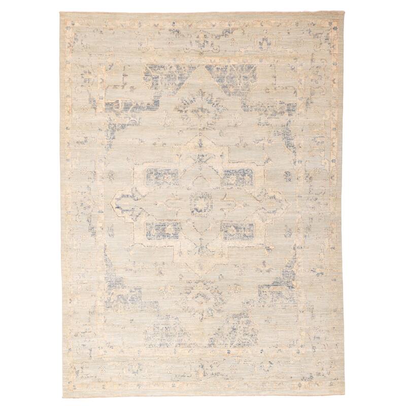 ECARPETGALLERY Hand-knotted Jules Serapi Blue Wool Rug - 8'11 x 12'0