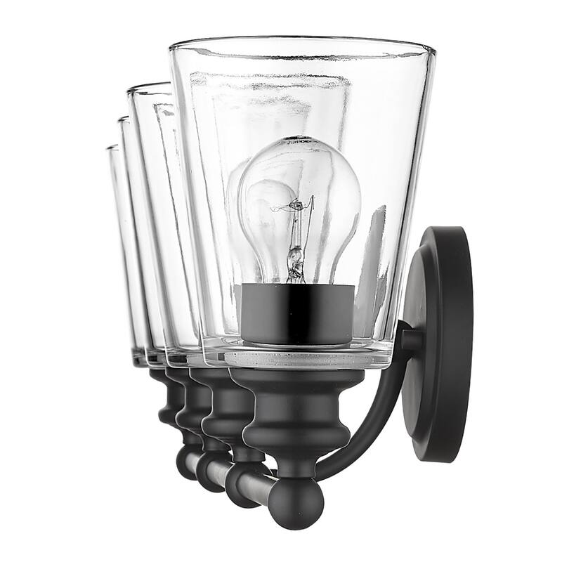 Modern Clear Glass Shade Wall Sconce with Swing Arm for Home Lighting