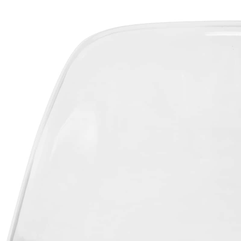 LeisureMod Dover Molded Side Chair with Acrylic Base, Set of 4 - Red - 36 x 32.4 x 16.25
