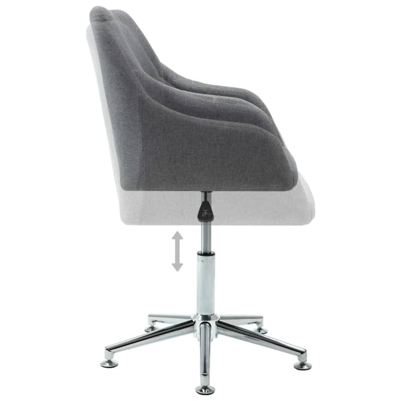 vidaXL Dining Chair 360 Degrees Swivel Accent Desk Chair with Arms Fabric - 21.7" x 20.9" x (30.7"-36.2")