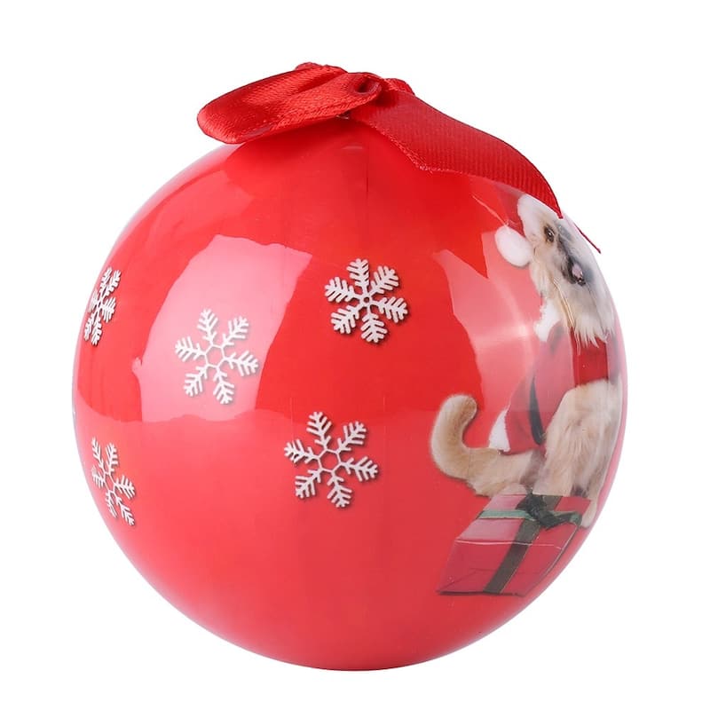Pomeranian Puppy Dog Christmas Ball Ornament