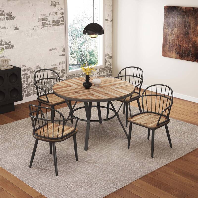 Indoor Dining Chair With Metal Legs (Set of 2)