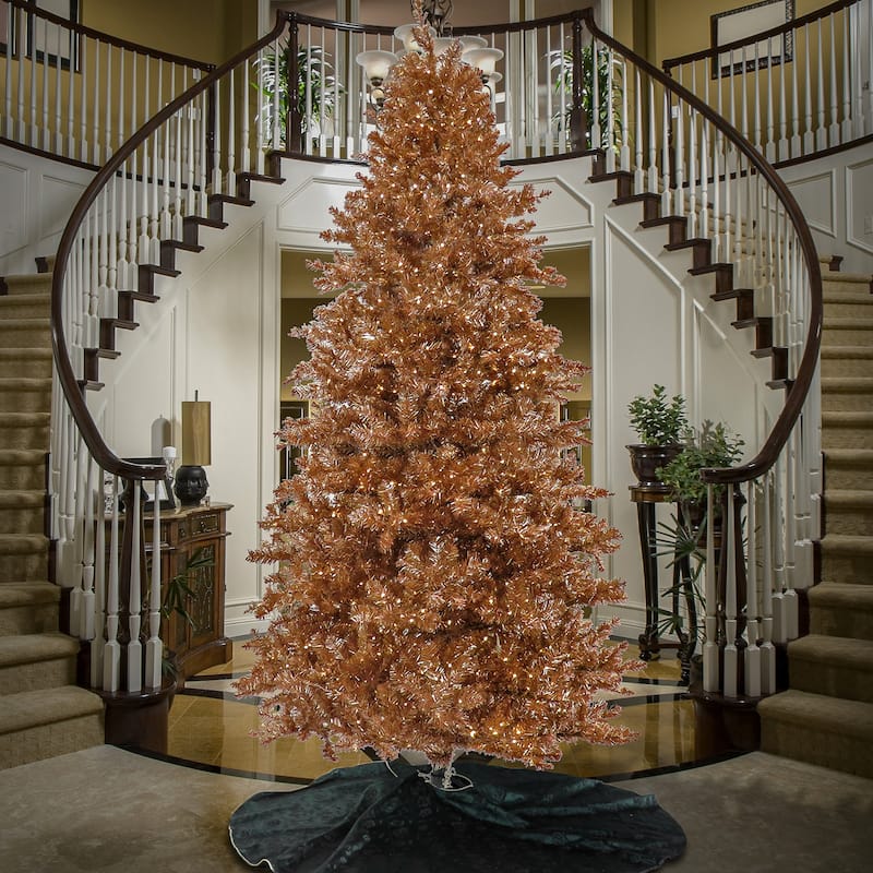 National Tree Company 9 ft. Pre-Lit Christmas Rose Gold Metallic Tree - 9 Foot