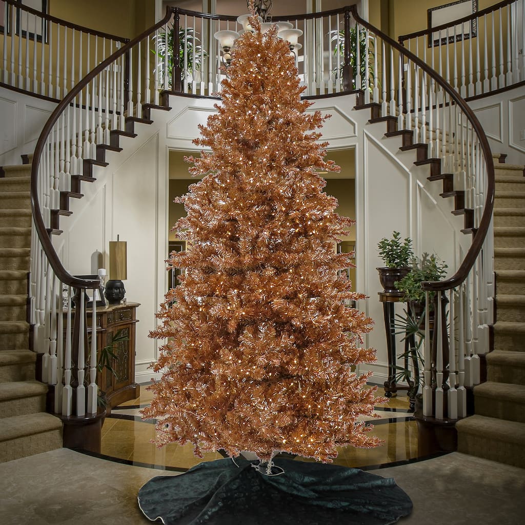 National Tree Company 9 ft. Pre-Lit Christmas Rose Gold Metallic Tree - 9 Foot