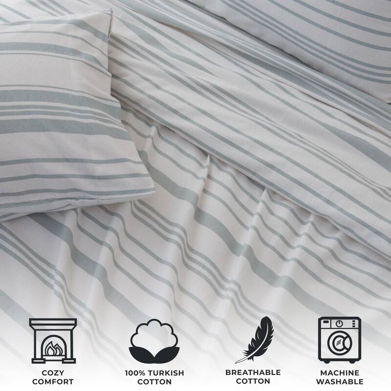 Ultra Soft 100% Turkish Cotton Flannel Double Brushed Solid Sheet Set