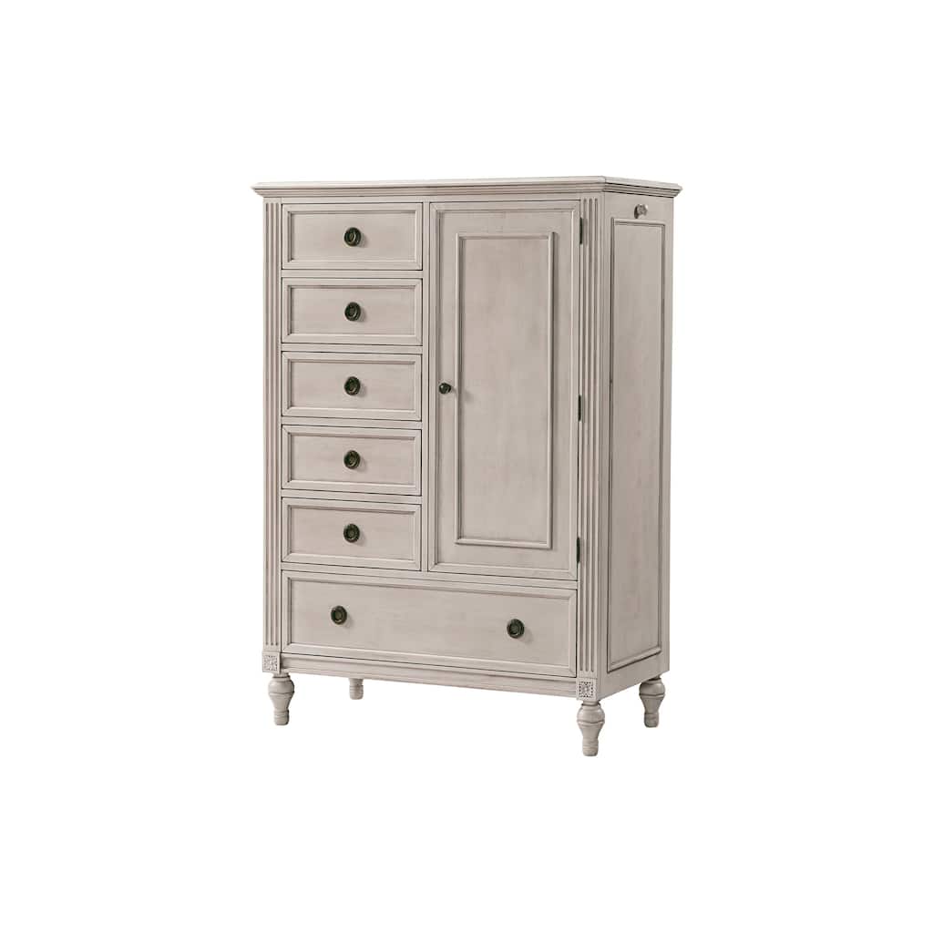 Viola 42" Wide Transitional Chifferobe, Lace Beige