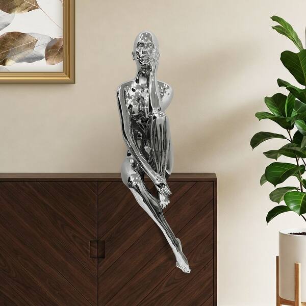 slide 2 of 2, Antoinette Doll Chrome Resin Sculpture - N/A Chrome