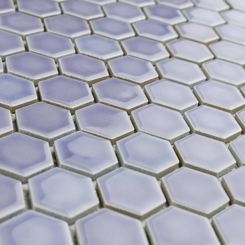 Merola Tile Hudson 1" Hex Lavender 11-7/8" x 13-1/4" Porcelain Mosaic Floor and Wall Tile