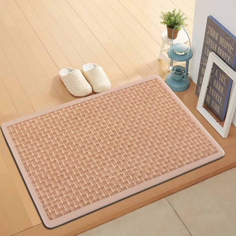 World Rug Gallery Natural Border Anti-Fatigue Standing Mat