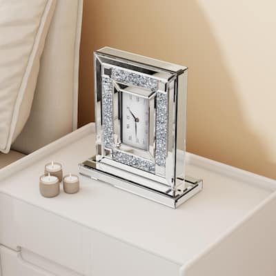 Mirrored Crushed Diamond Table Clock