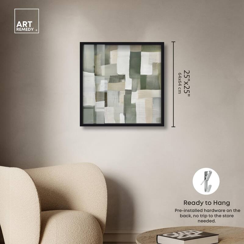Pale Jade Green I Shadowbox by Art Remedy