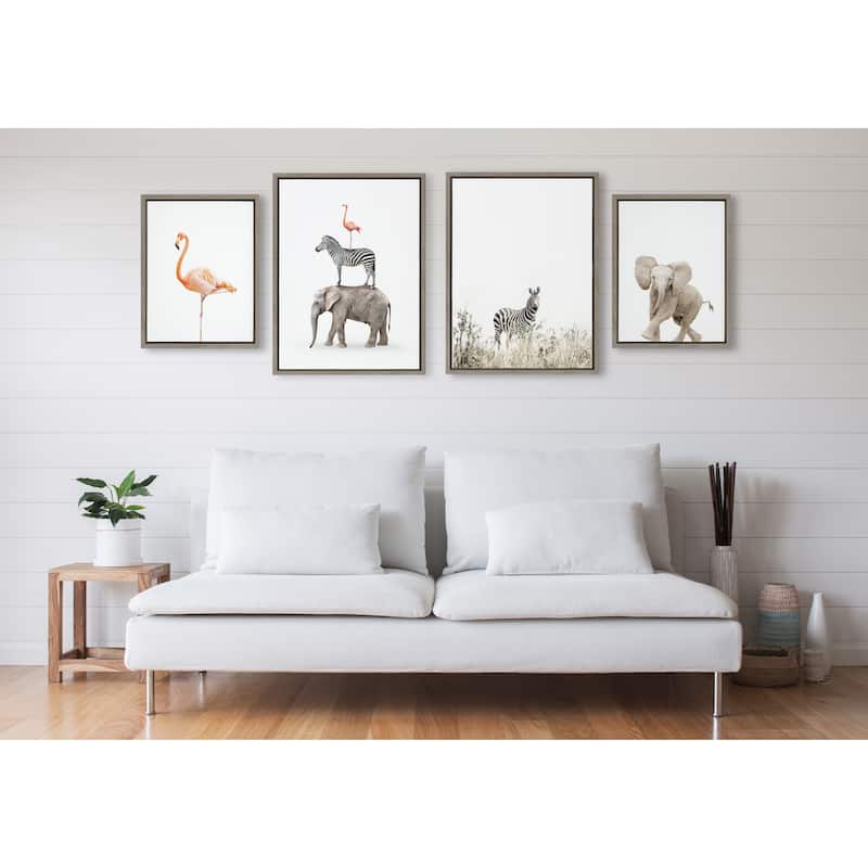 Kate and Laurel Sylvie Safari Framed Canvas Art Set by Amy Peterson