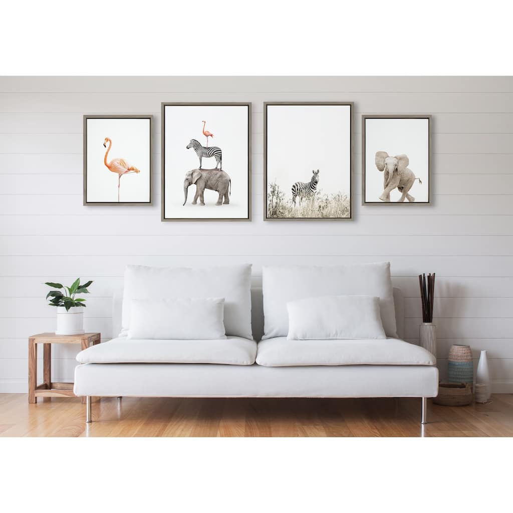 Kate and Laurel Sylvie Safari Framed Canvas Art Set by Amy Peterson