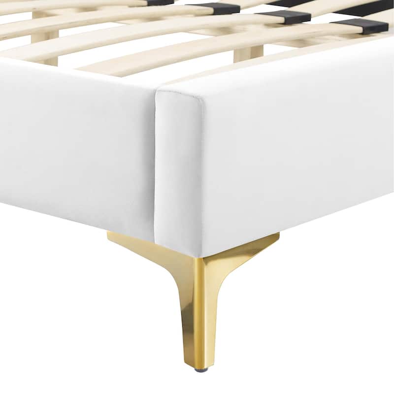 Juniper Channel Tufted Performance Velvet Queen Platform Bed