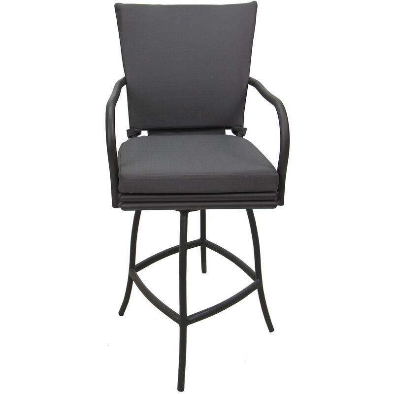 Outdoor or Indoor Counter 26", 30" or Extra Tall 34" Bar Stool - Ofir - Dark Gray Linen - Gray - Counter Height