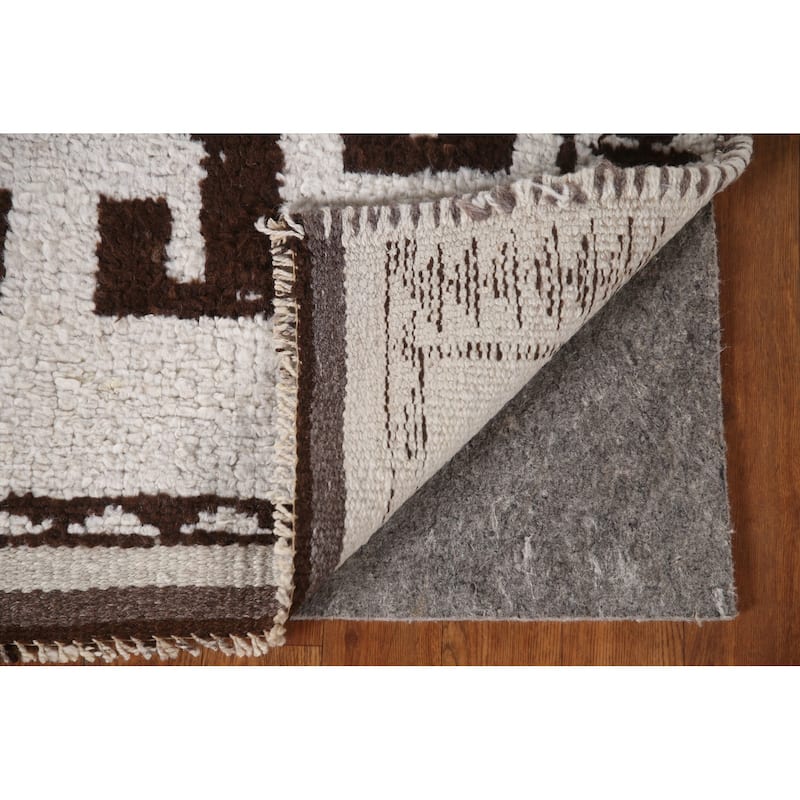 Natural Dye / Beige Anatolian Turkish Runner Rug Handmade Wool Carpet - 3'4"x 11'0"