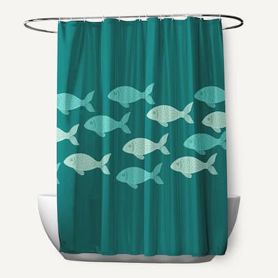 Fish Line Animal Print Print Print Shower Curtain