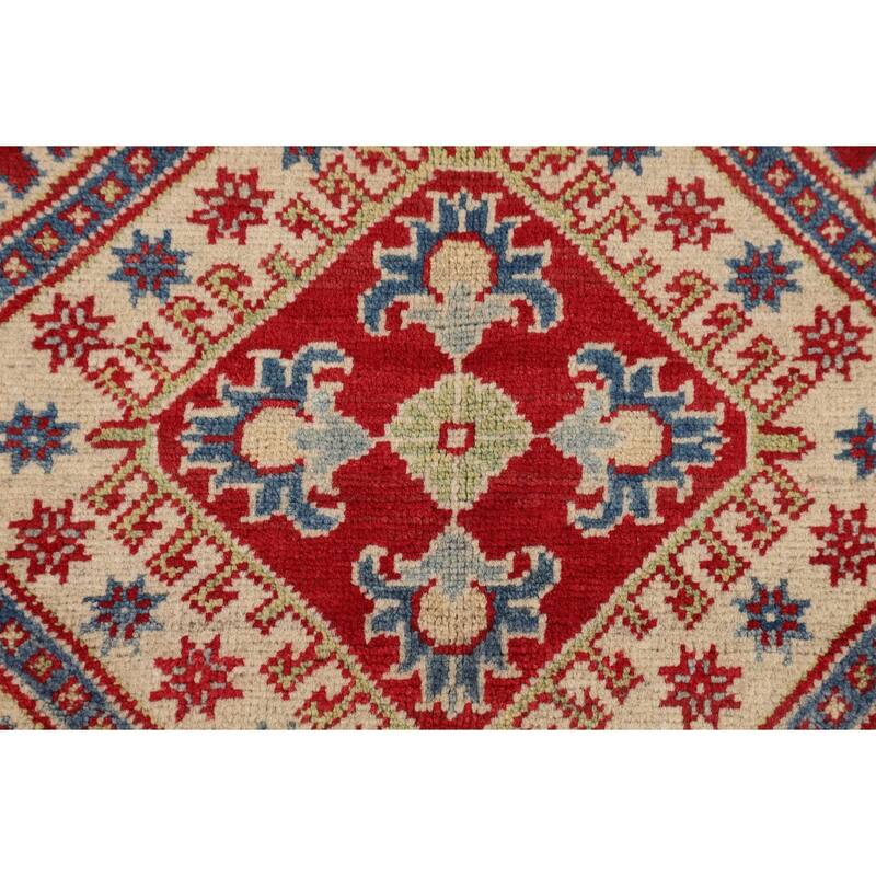 Oriental Red Kazak Area Rug Handmade Wool Carpet - 5'2" x 6'7"