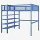 preview thumbnail 13 of 16, Artsy Full Size Metal Loft Bed with 4-Tier Shelves and Storage, Blue