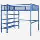 preview thumbnail 11 of 14, Blue Modern Full Loft Bed with Shelves & Workstation - Multi-Functional