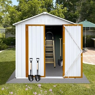 Otryad 6 Ft. W X 4 Ft. D Outdoor Storage Shed, Metal Garden Shed All Weather Tool Shed For Garden, Backyard, Black (24 Sq. Ft.) QS-YQ491 - The Home Depot