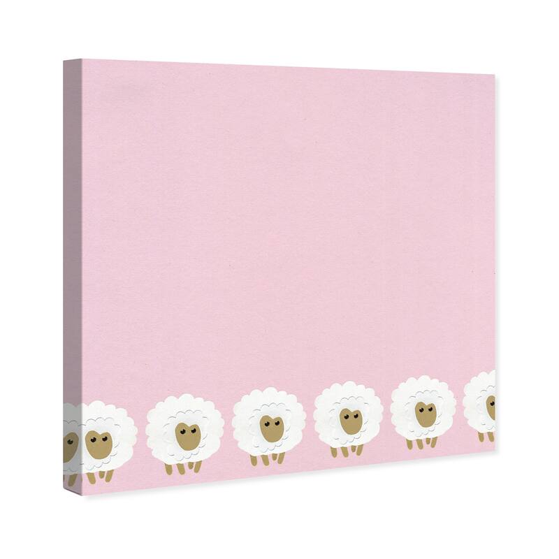 Wynwood Studio Canvas Animals Counting Sheep Pink and Pastel Pink Modern & Contemporary Wall Art Canvas Print