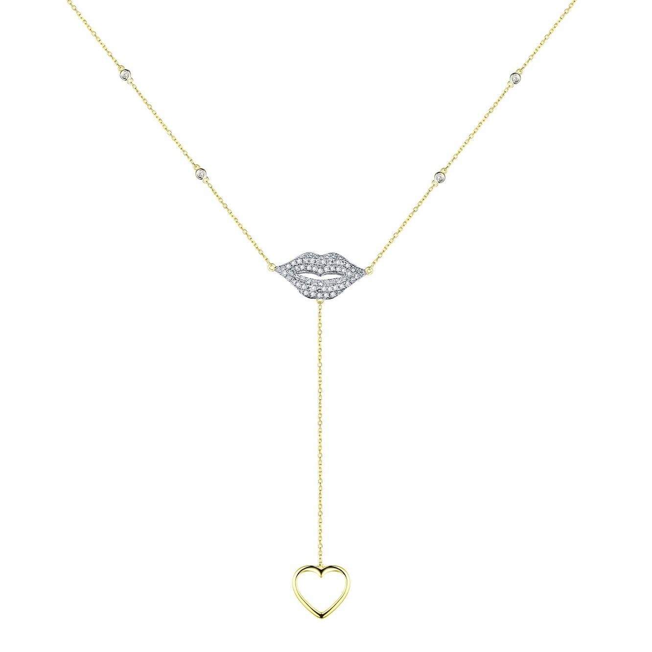 diamond lips necklace