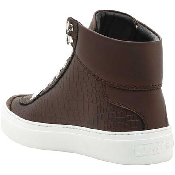 Shop Jimmy Choo Men's Argyle Metallic Leather High Top Jimmy Choo Sneaker HIGH ARGYLE metallic Leder