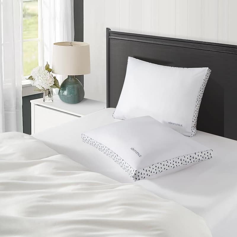 Aeropostale Seagulls Bed Pillows, 2 Pack with Printed Gusset