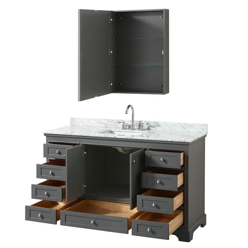 Wyndham Collection Deborah 60" Free Standing Single Vanity Set with