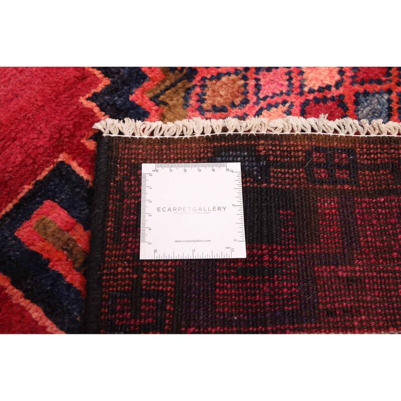 ECARPETGALLERY Hand-knotted Melis Vintage Dark Pink Wool Rug - 4'5 x 9'7