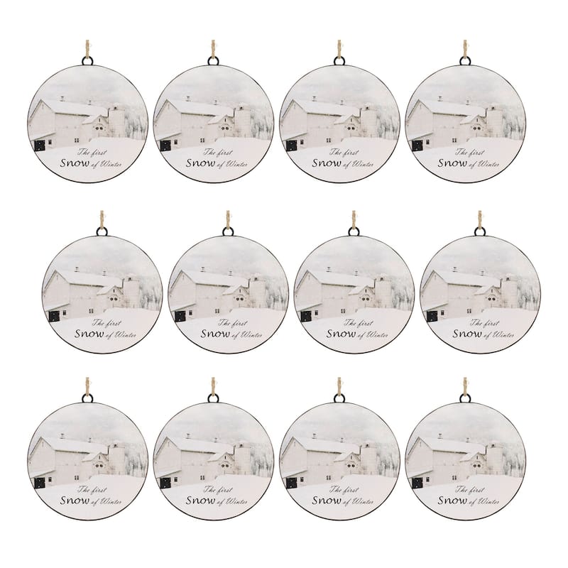 First Snow Christmas Disc Ornaments - 6" - 12ct