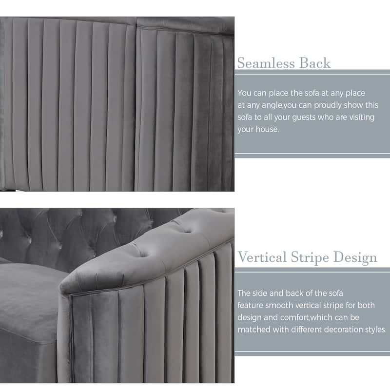 Roomfitters 41.5" Velvet Upholstered Accent Sofa Chair with Thick Removable Cushion Modern Single Couch