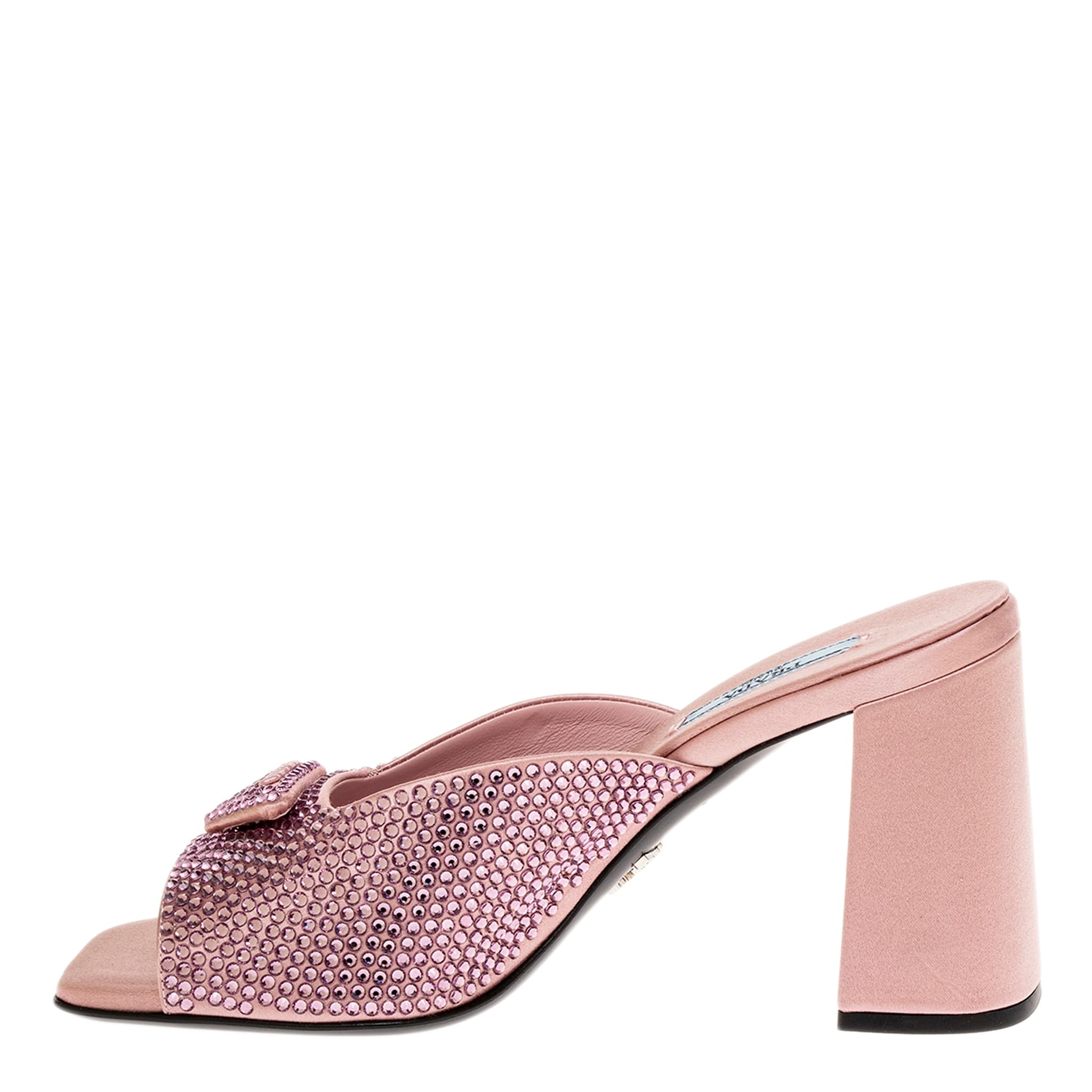 Prada Crystal Embellished Mules - Overstock - 43005256