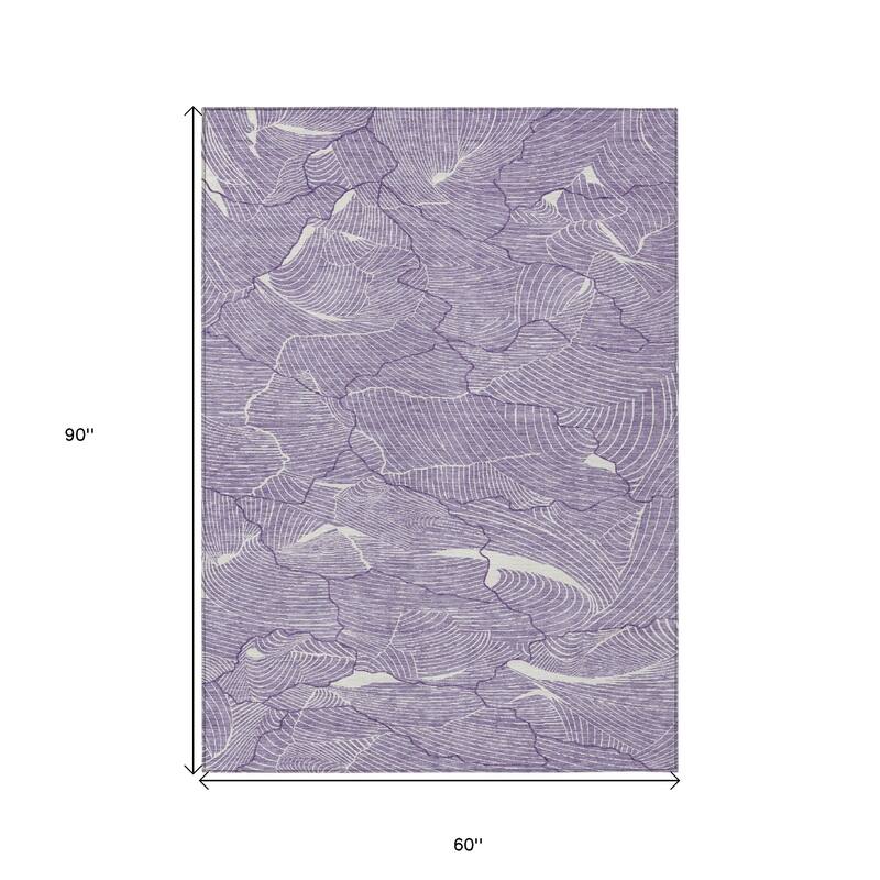 HomeRoots Abstract Transitional Rectangle Outdoor Rug