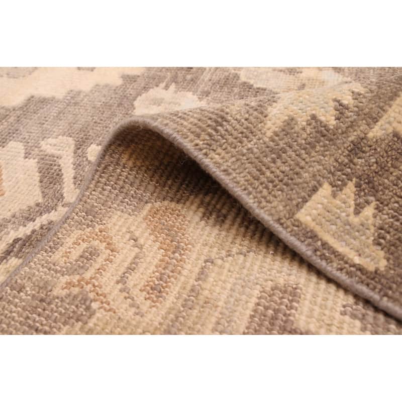 ECARPETGALLERY Hand-knotted Kavya Oushak Dark Grey, Taupe Wool Rug - 9'0 x 11'11