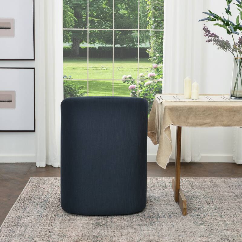 KINWELL 25" Performance Fabric Upholstered Rolling Dining Armchair