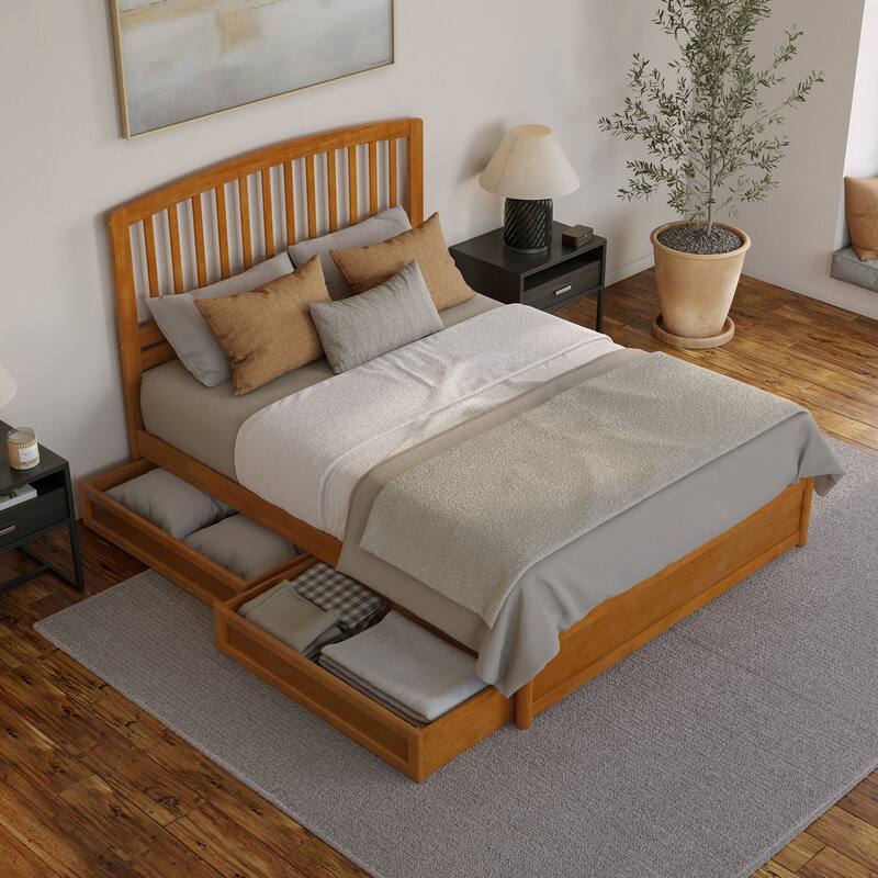 Lucia Platform Bed with Panel Footboard and Storage Drawers