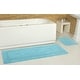 preview thumbnail 73 of 124, Fabstyles Basix Soft & Absorbent Reversible Cotton Bath Rug 20 x 32 - Ice Blue