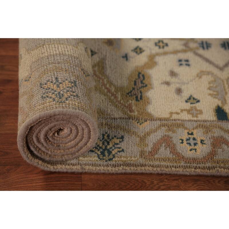 Oushak Style Runner Rug Hand-Knotted Wool Carpet - 2'7"x 7'10"
