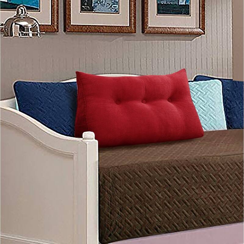 Corduroy Headboard Wedge Reading Pillow for Twin Dorm Bed & Daybed Side Back Support