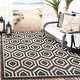 preview thumbnail 4 of 79, SAFAVIEH Courtyard Carolee Indoor/ Outdoor Patio Backyard Rug 2'7" x 5' - Black/Beige