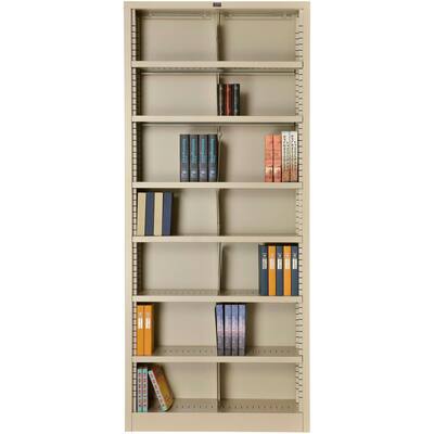 All Steel Bookcase 36" W x 12" D x 84" H Putty 7 Openings - 12"L x 36"W x 84"H