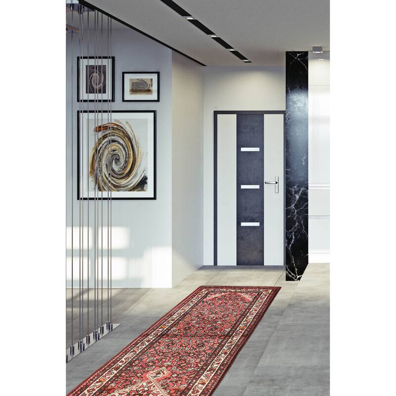 ECARPETGALLERY Hand-knotted Andelz Red Wool Rug - 2'11 x 10'9