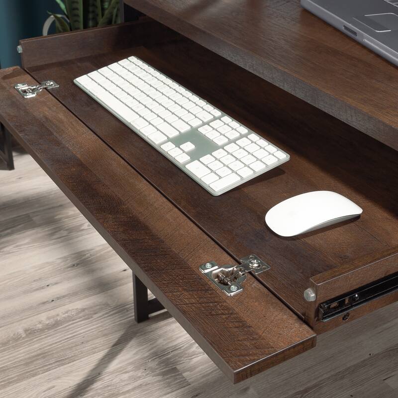 Wood Desk with Hutch, Brown