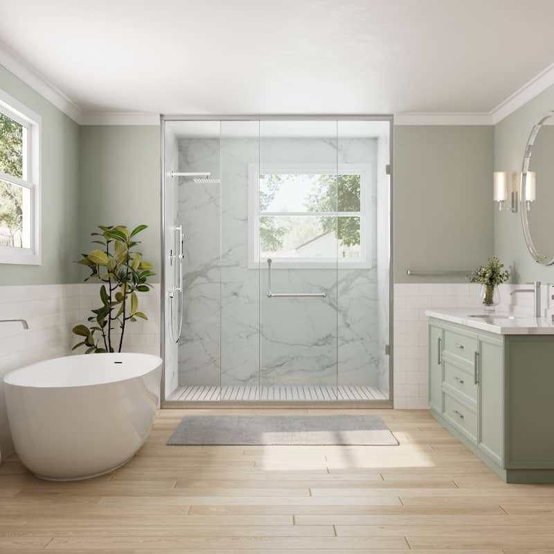 GRANDJOY 10" Rainfall Shower Head Wall Mounted Shower System and Handheld Spray with Slide Bar